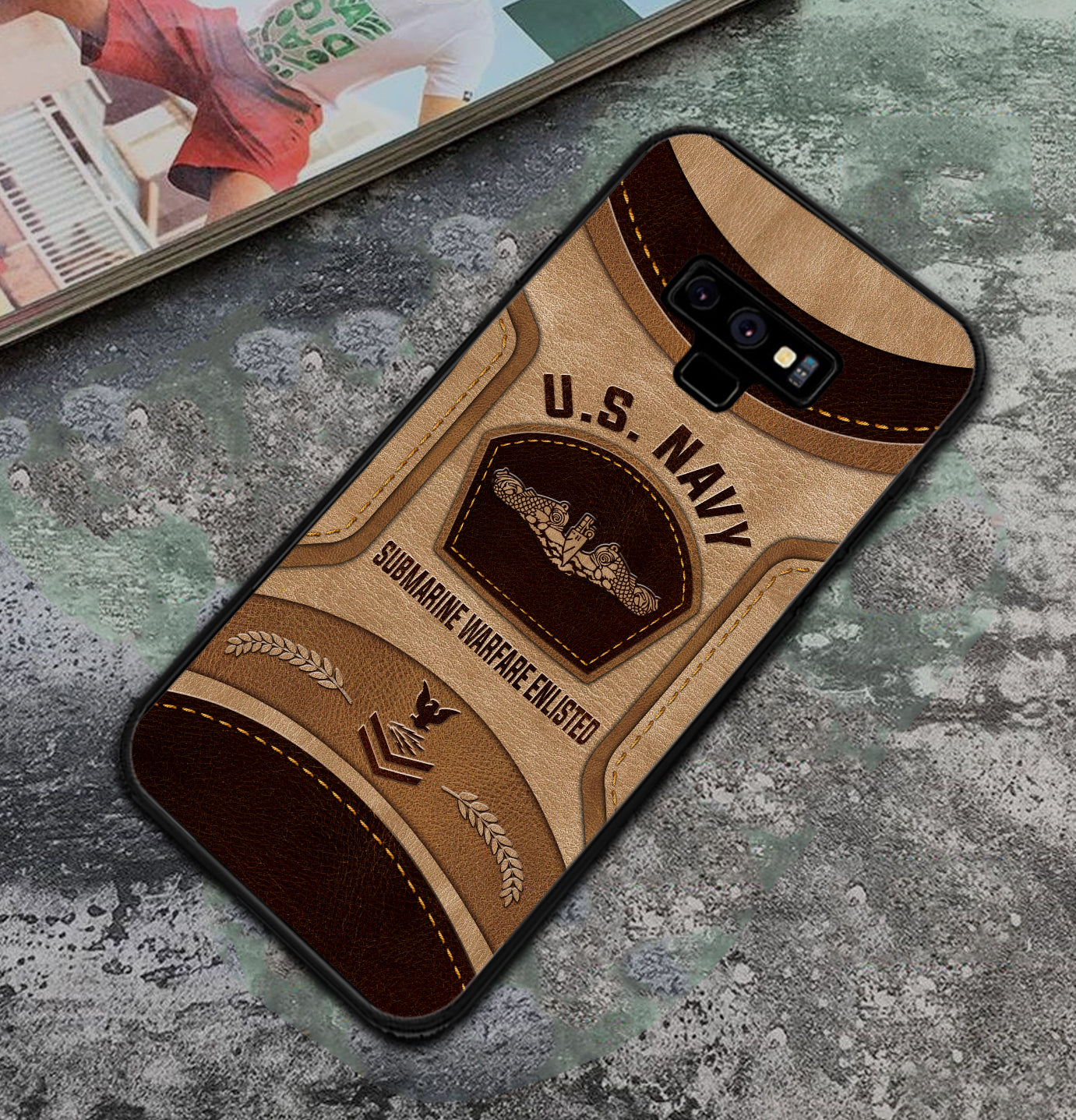 Personalized US Military - Navy Badge Phone Case Printed