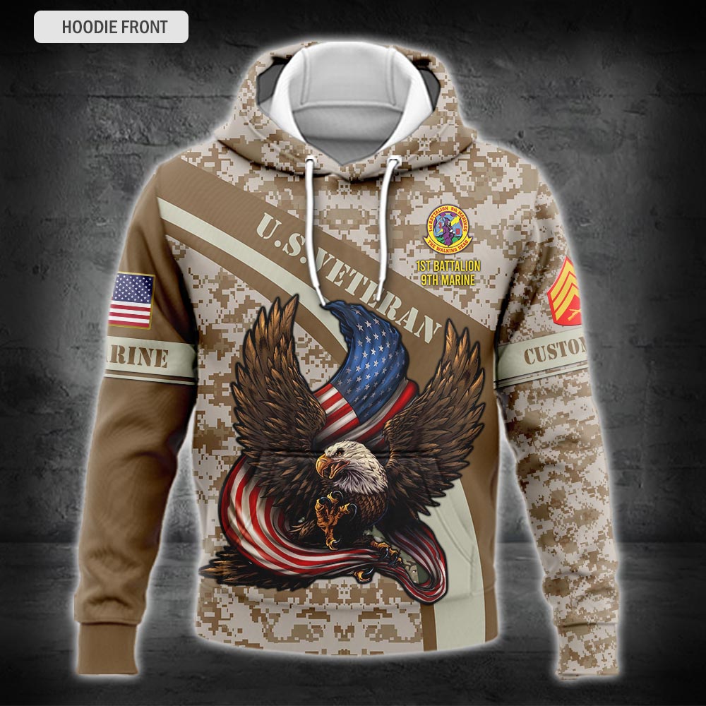 US Military – Marine Battalion All Over Print Hoodie