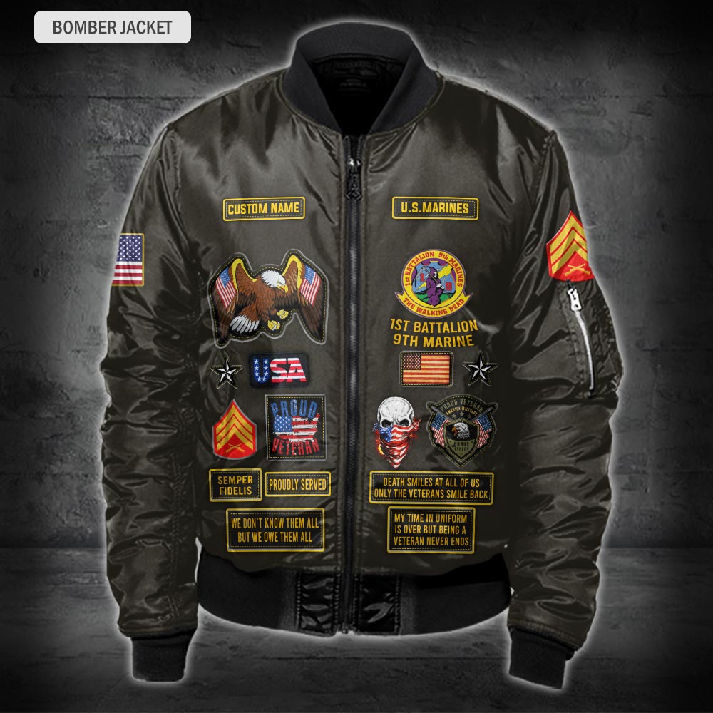 US Military – Marine Battalion All Over Print Bomber Jacket