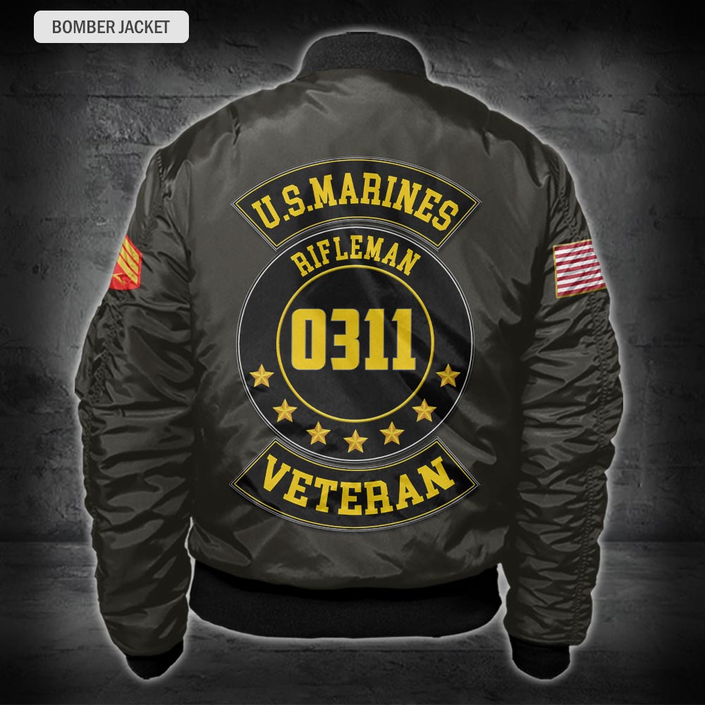 US Military – Marine MOS All Over Print Bomber Jacket