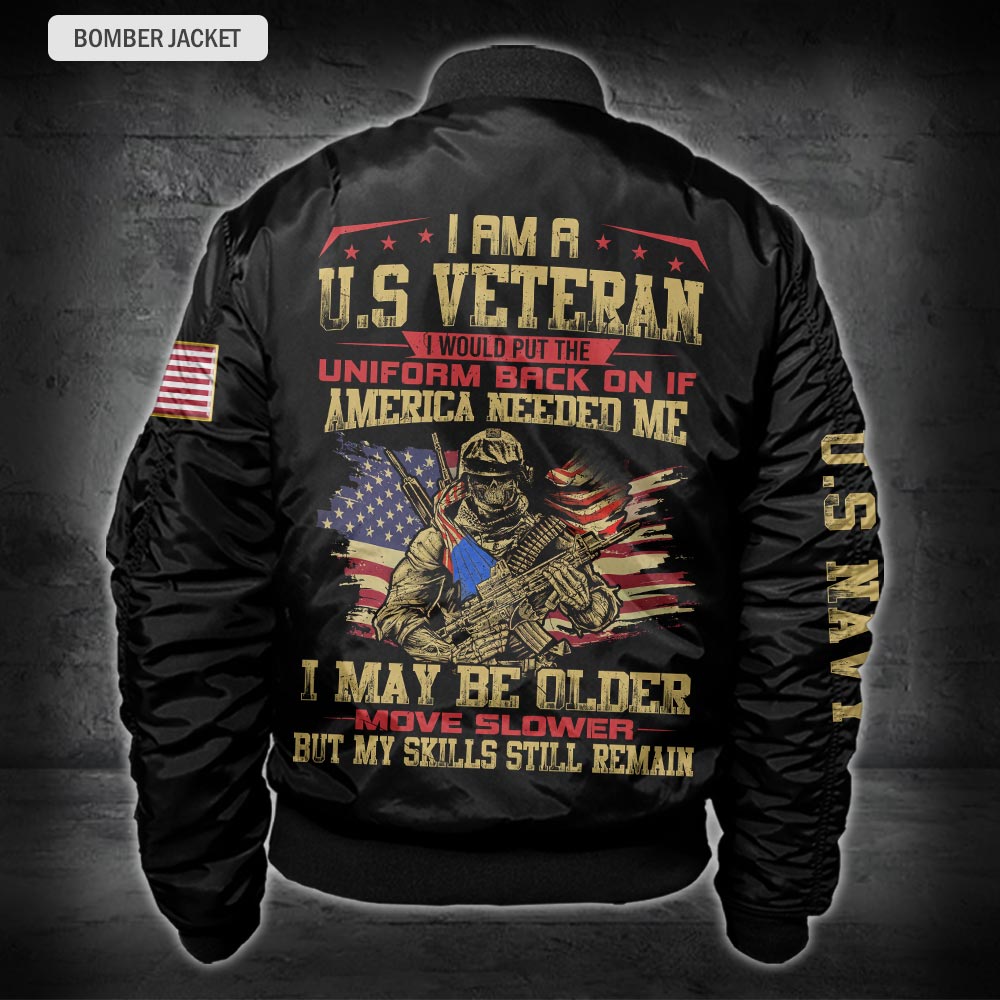 US Military – Navy Badge All Over Print Bomber Jacket