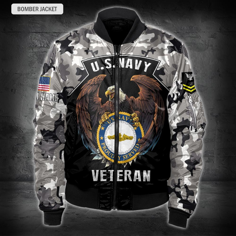US Military – Navy Badge All Over Print Bomber Jacket