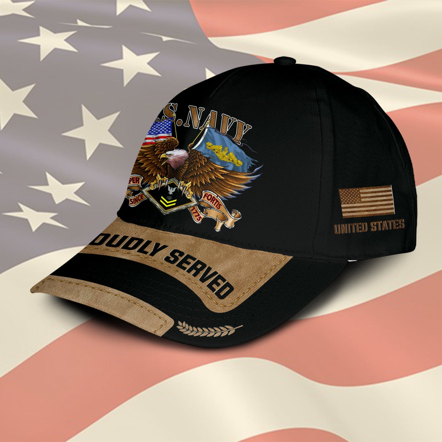 US Military – Navy Badge All Over Print Cap