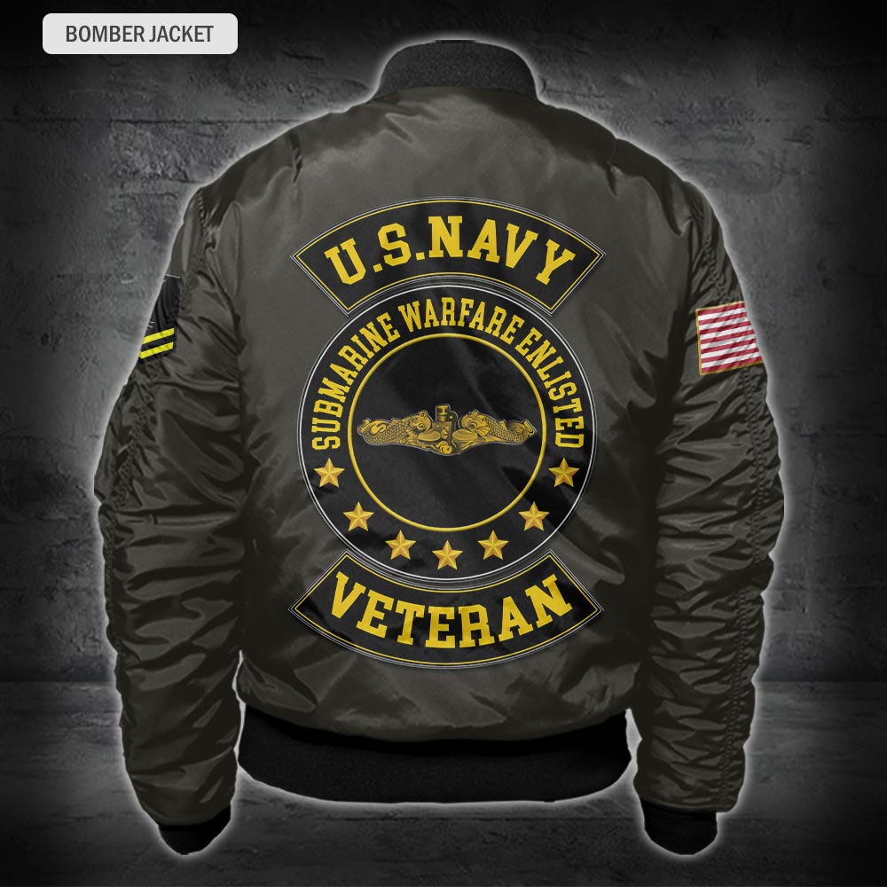 US Military – Navy Badge All Over Print Bomber Jacket