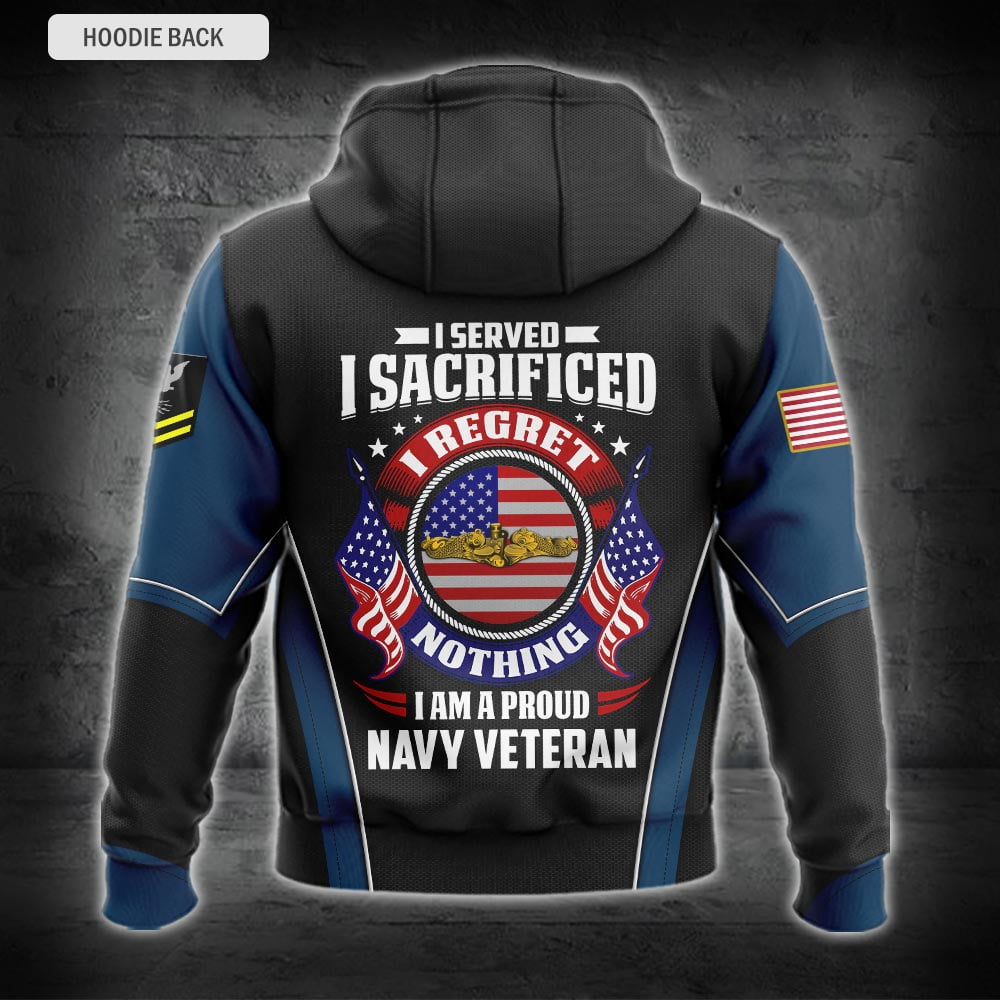 US Military – Navy Badge All Over Print Hoodie