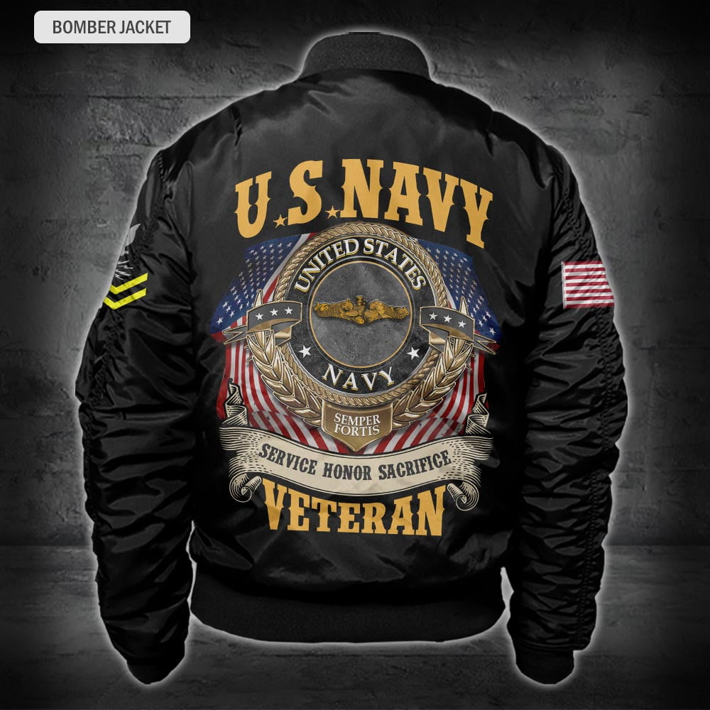 US Military – Navy Badge All Over Print Bomber Jacket
