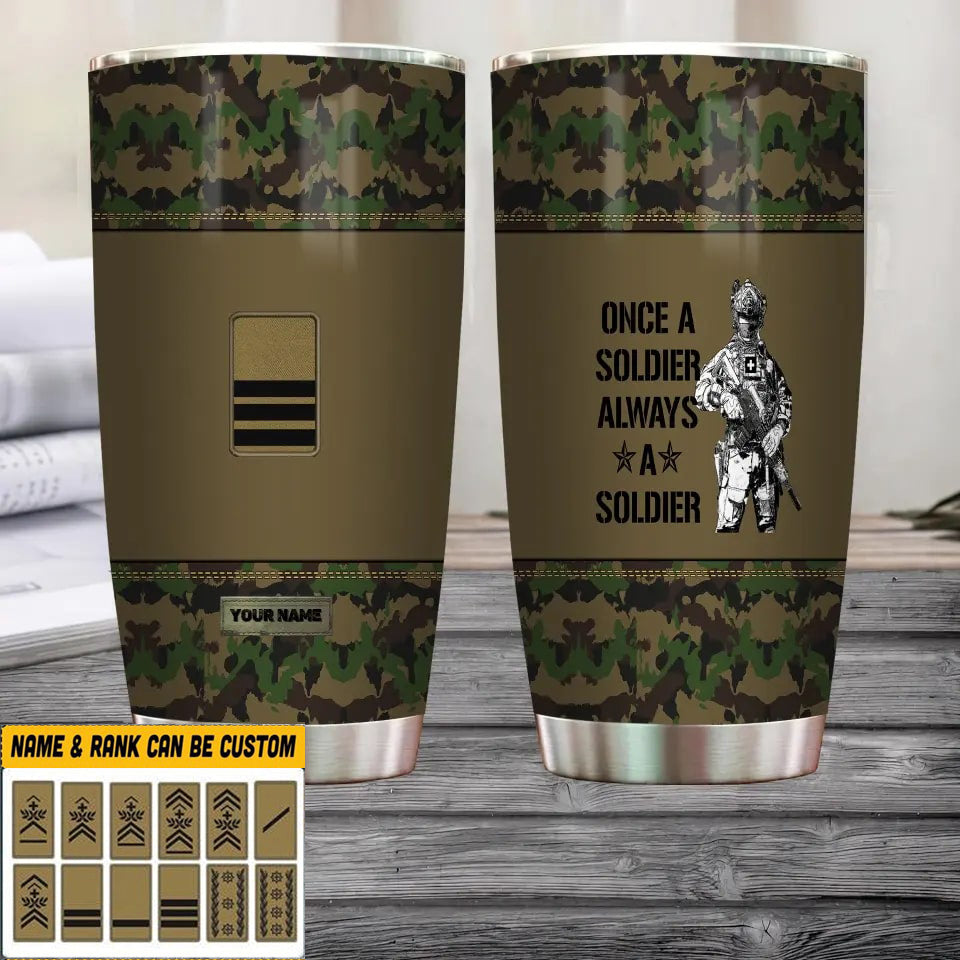 Personalized Swiss Veteran/Soldier With Rank And Name Camo Tumbler All Over Printed - 1804230007