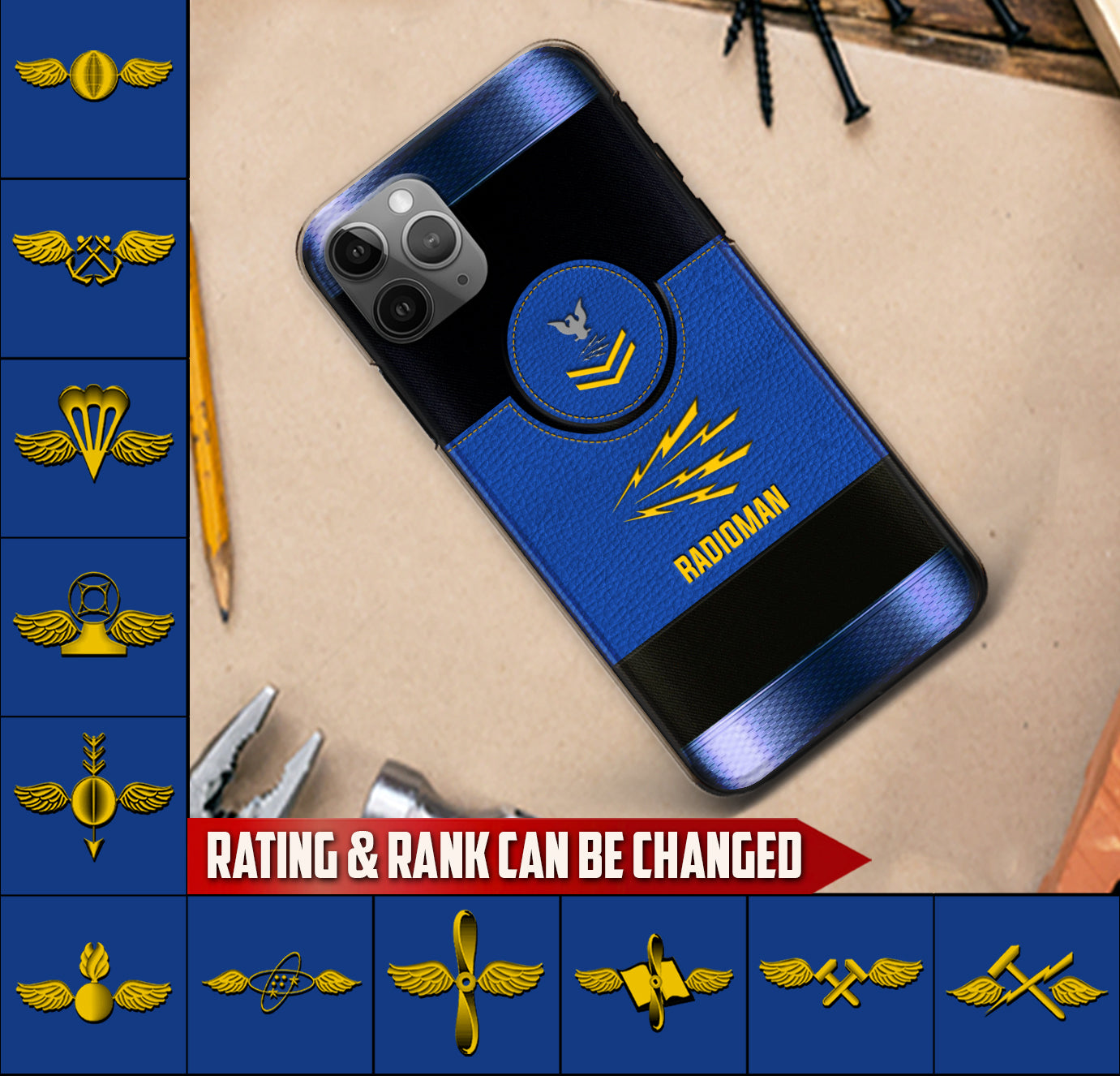 Personalized US Military - Navy Rating Phone Case Printed