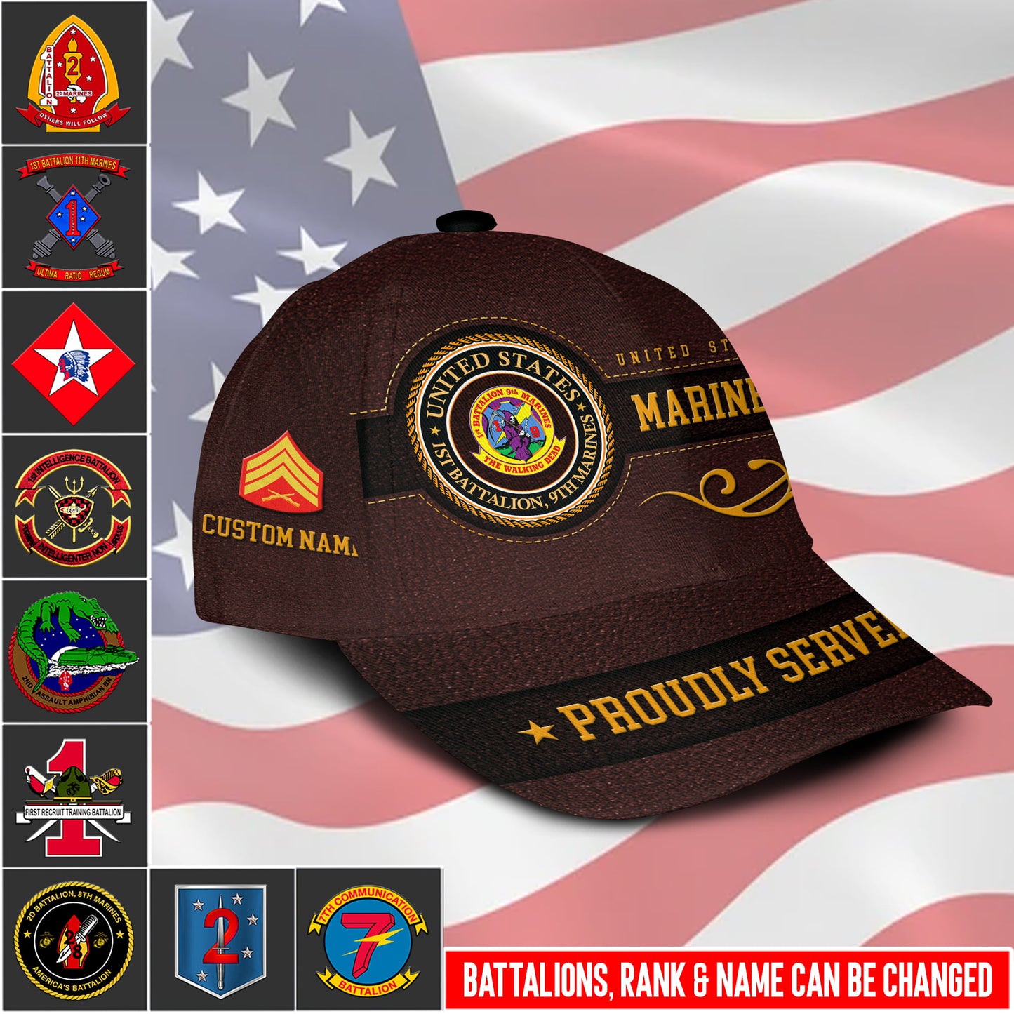US Military – Marine Battalion All Over Print Cap