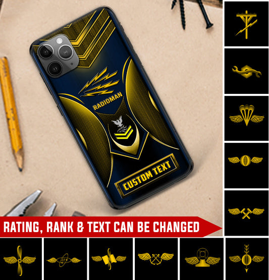 Personalized US Military - Navy Rating Phone Case Printed