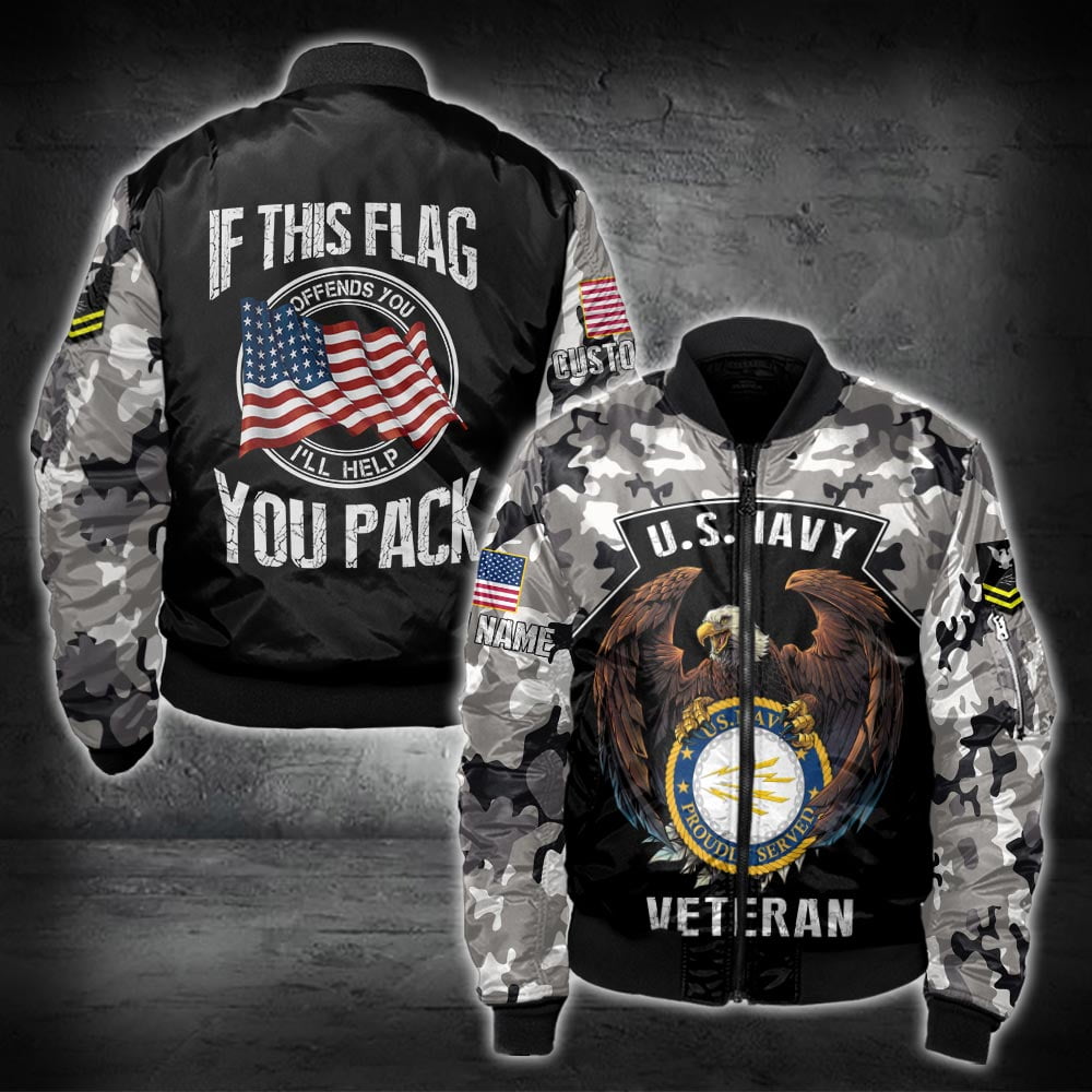 US Military – Navy Rating All Over Print Bomber Jacket