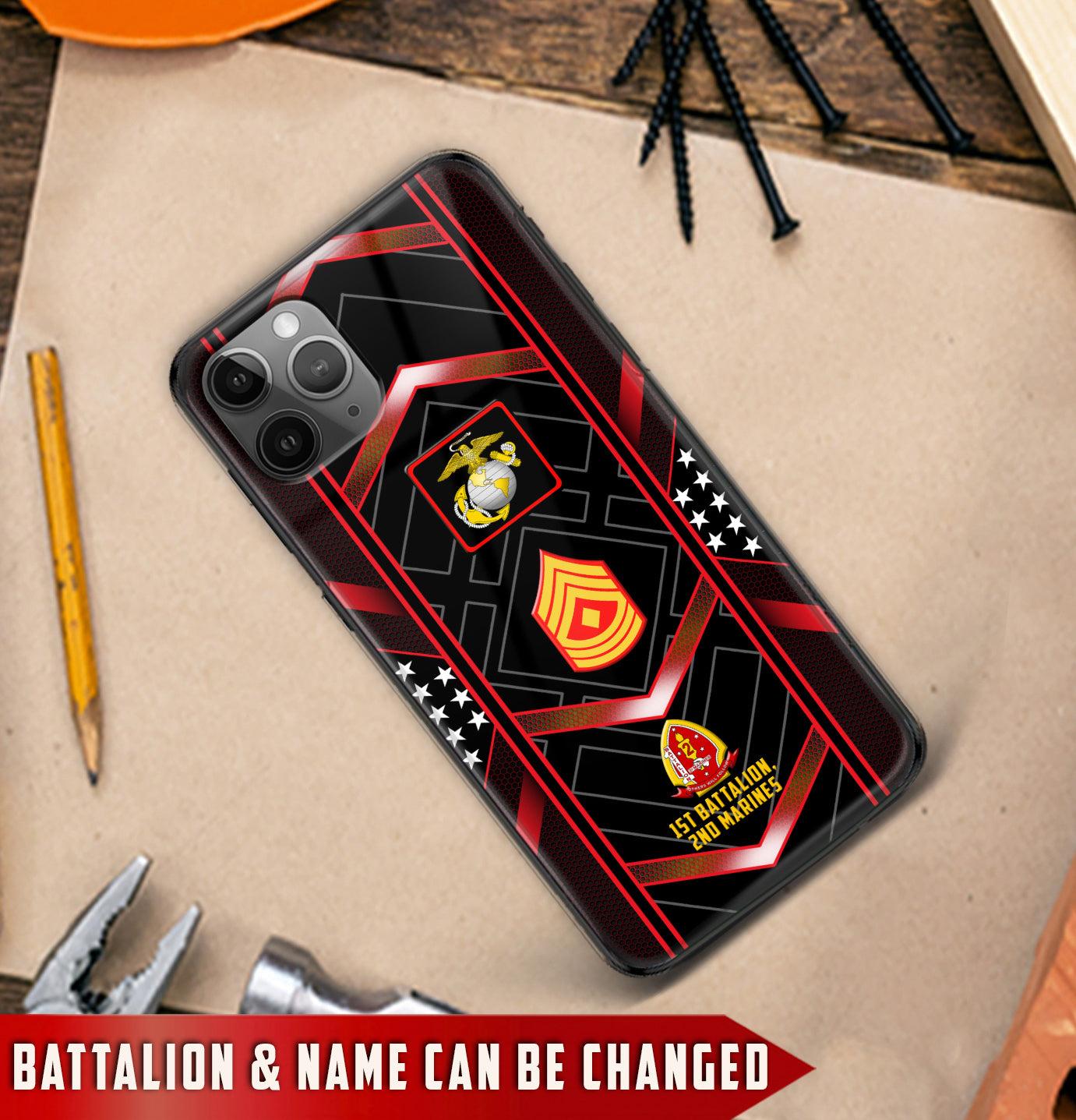 Personalized US Military - Marine Battalion Phone Case Printed