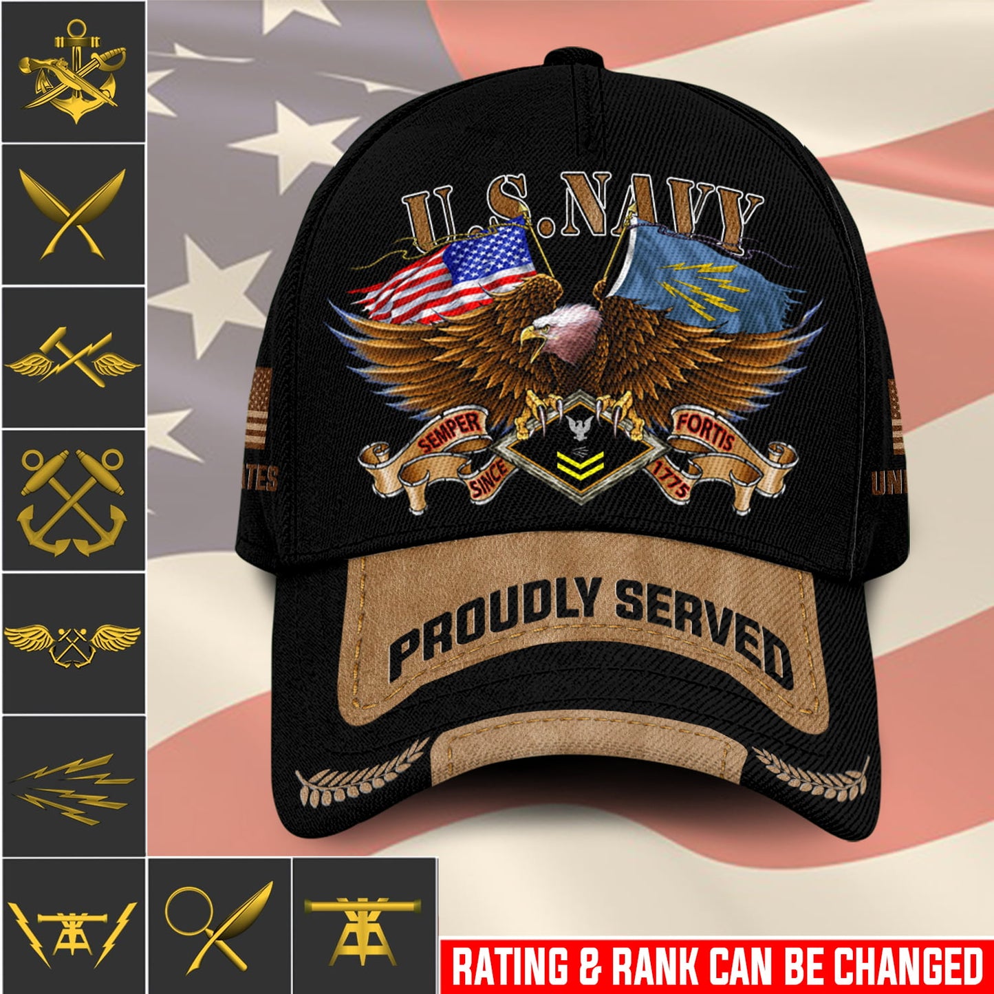 US Military – Navy Rating All Over Print Cap