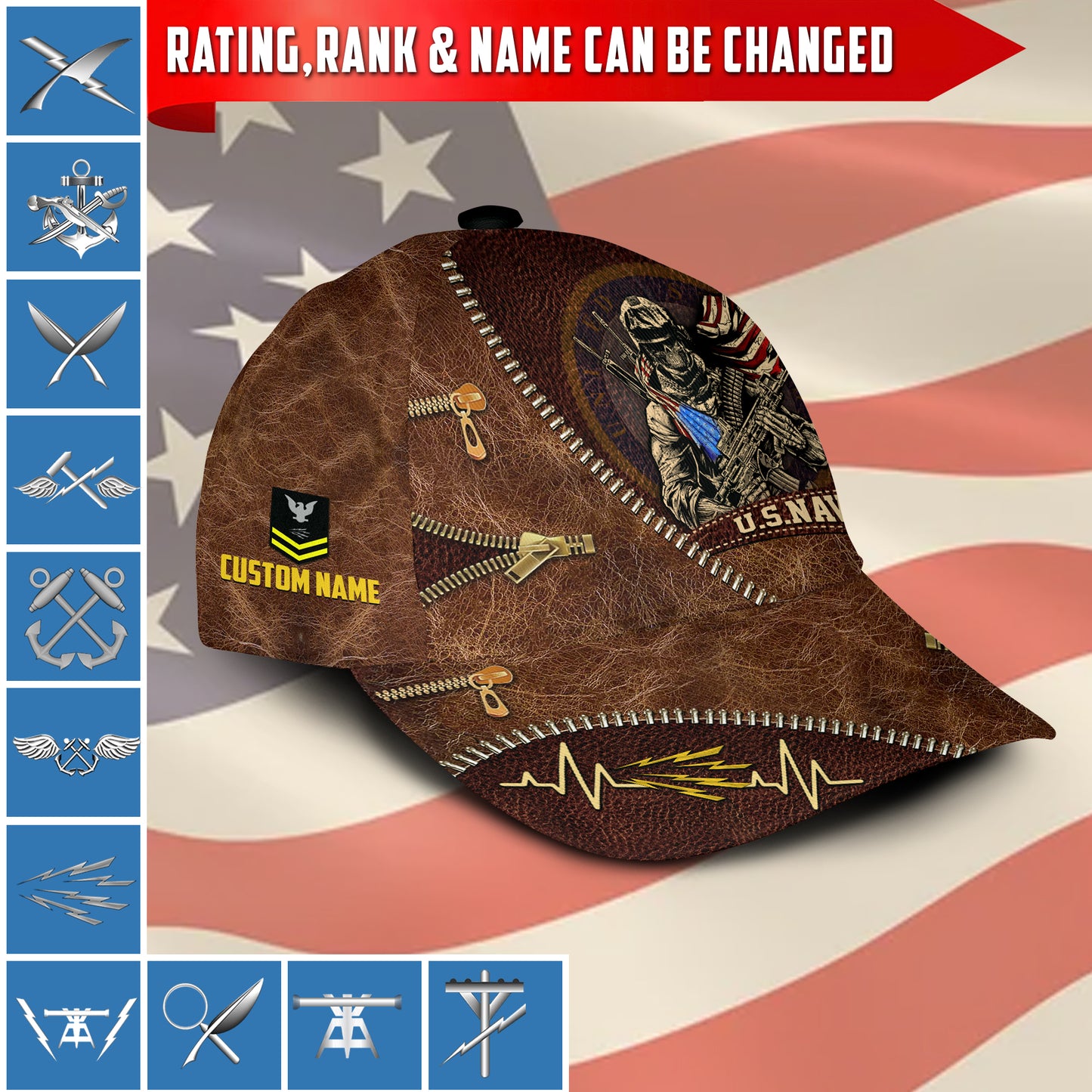 US Military – Navy Rating All Over Print Cap