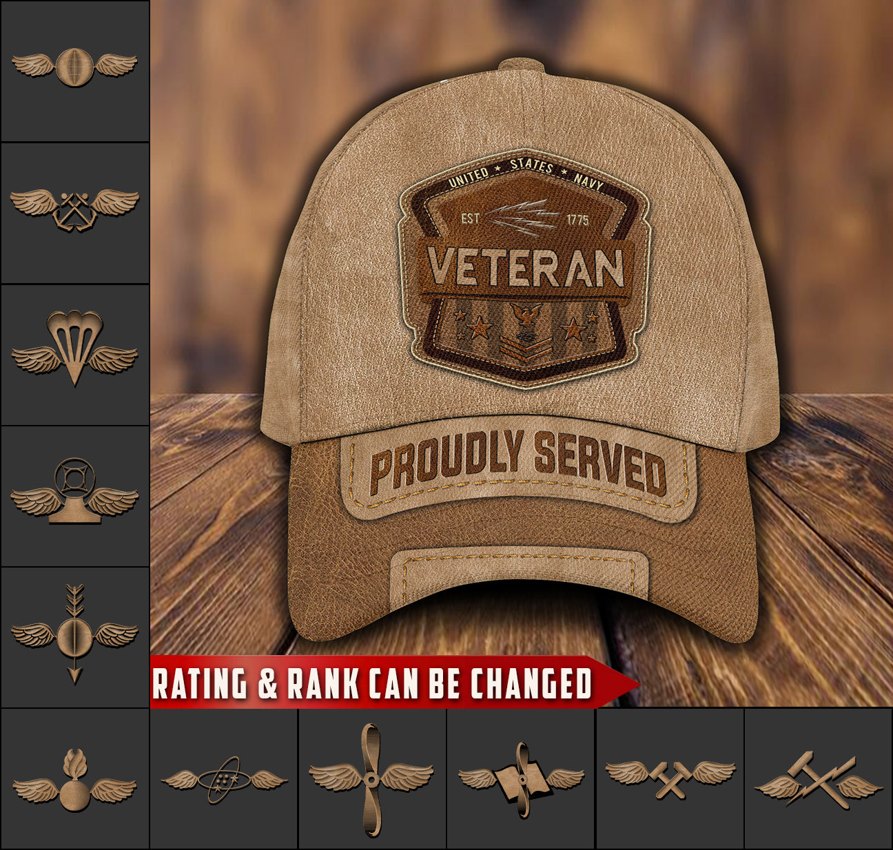 US Military – Navy Rating All Over Print Cap