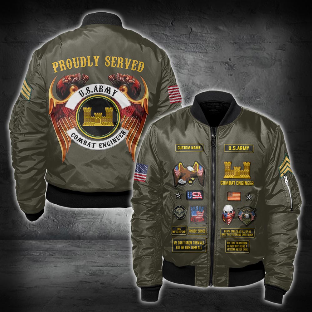 US Military – Army Branch All Over Print Bomber Jacket
