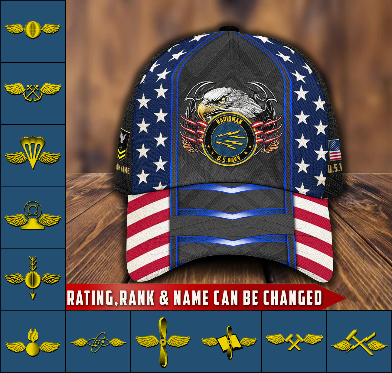 US Military – Navy Rating All Over Print Cap