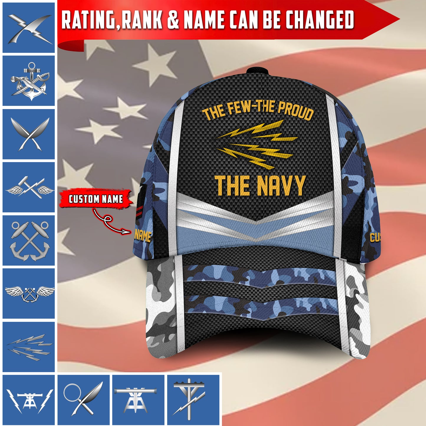 US Military – Navy Rating All Over Print Cap
