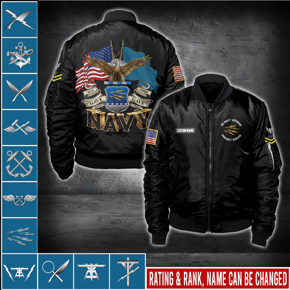 US Military – Navy Rating All Over Print Bomber Jacket