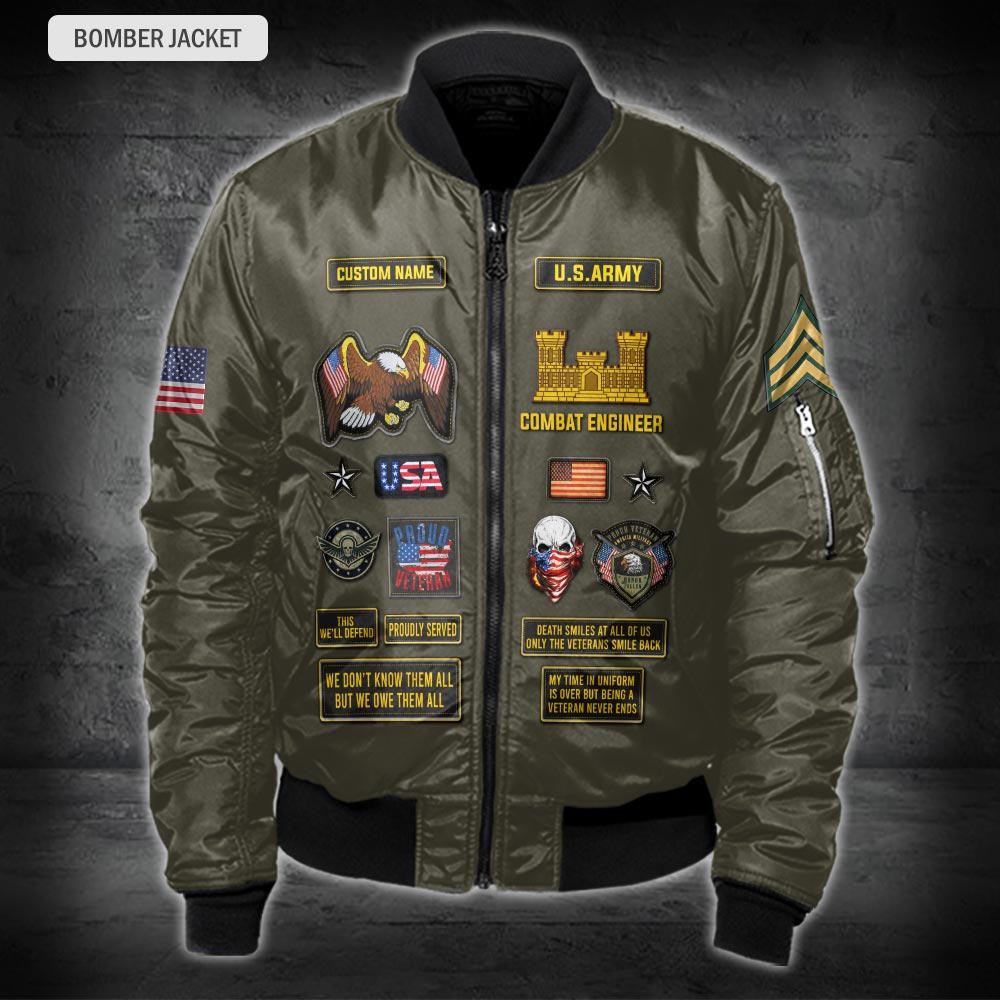 US Military – Army Branch All Over Print Bomber Jacket