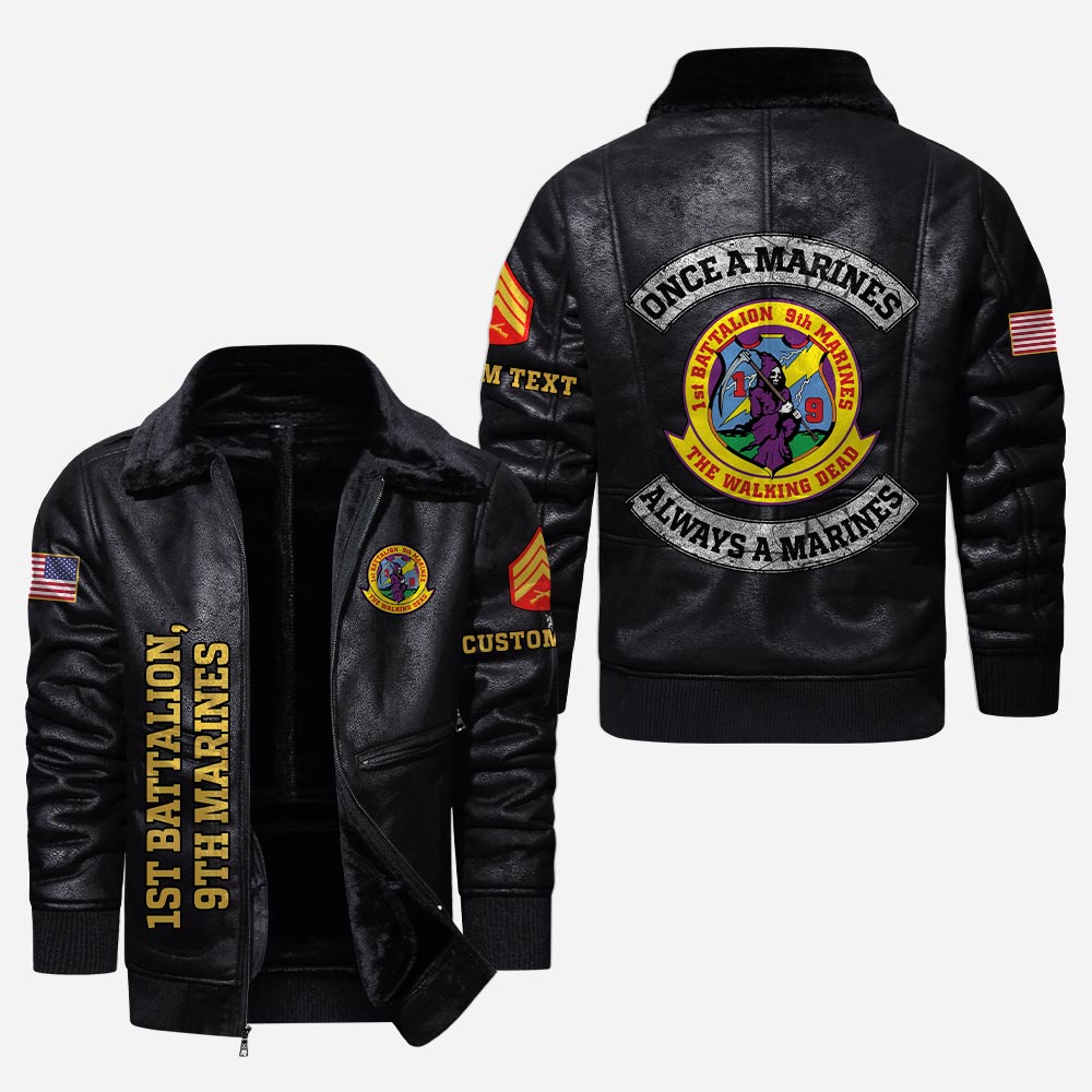 US Military - Marine Battalion - Leather Jacket For Veterans