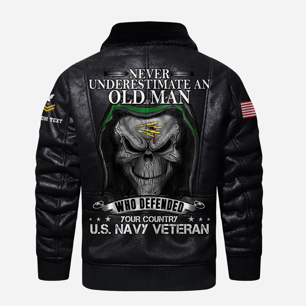 US Military - Navy Rating - Leather Jacket For Veterans
