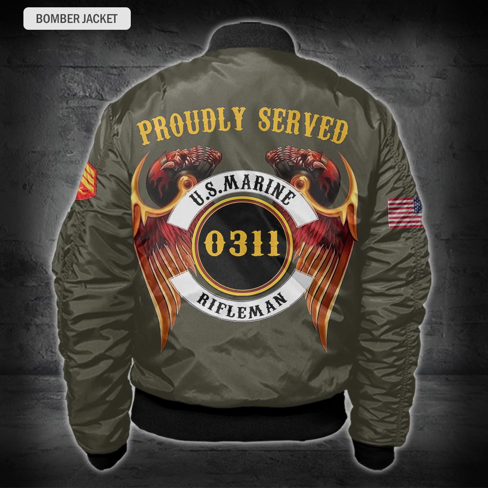 US Military – Marine MOS All Over Print Bomber Jacket