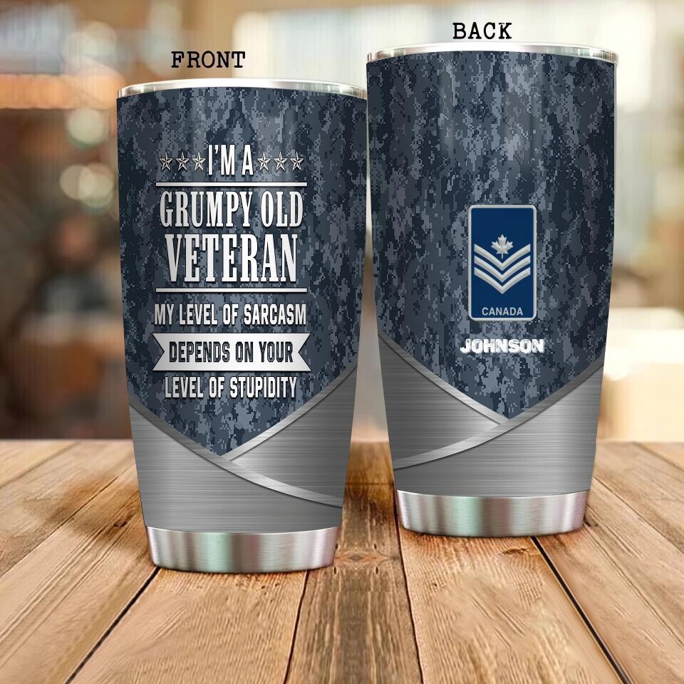 Personalized Canadian Veteran/ Soldier Camo Tumbler All Over Printed 0502240008