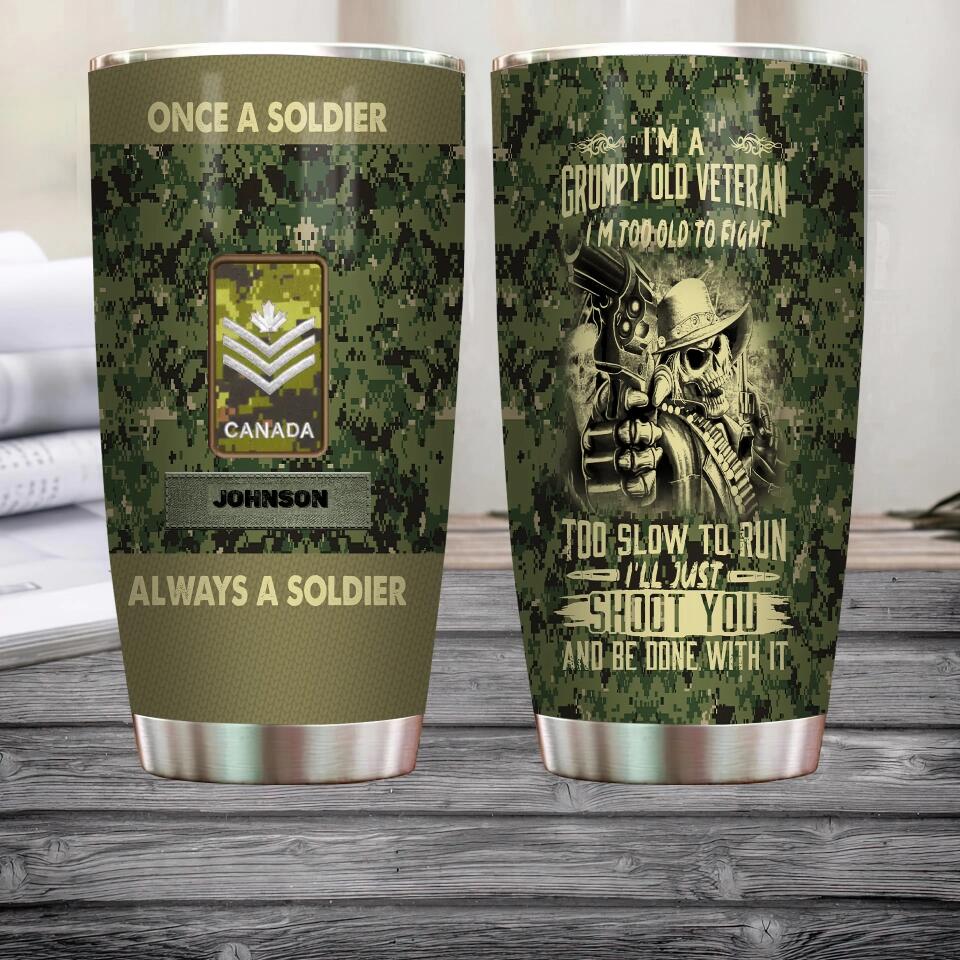 Personalized Canadian Veteran/ Soldier Camo Tumbler All Over Printed 0502240019