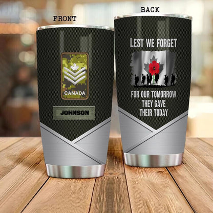 Personalized Canadian Veteran/ Soldier Camo Tumbler All Over Printed 0502240026