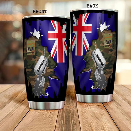 Personalized Australian Veteran/ Soldier Camo Tumbler All Over Printed 0901230004