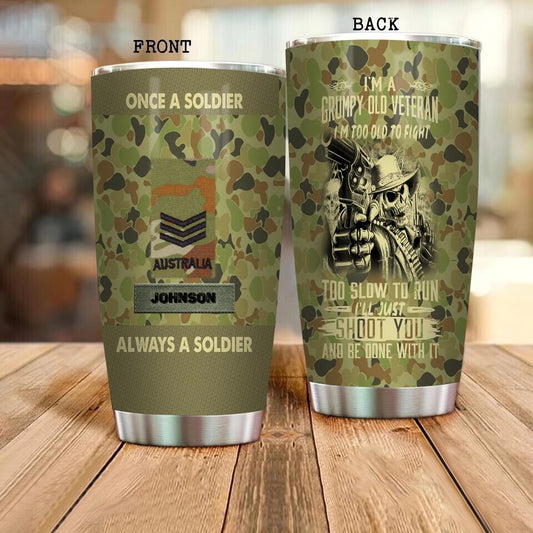 Personalized Australian Veteran/ Soldier Camo Tumbler All Over Printed 0901230010