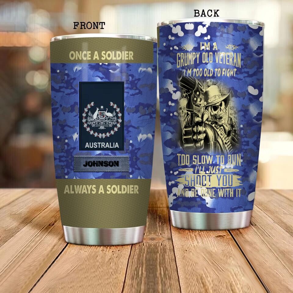 Personalized Australian Veteran/ Soldier Camo Tumbler All Over Printed 0901230010