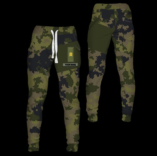 Personalized Finland Soldier/ Veteran Camo With Name And Rank Sweatpants 3D Printed - 1811230001