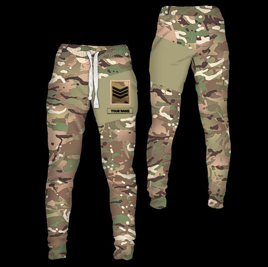 Personalized UK Soldier/ Veteran Camo With Name And Rank Sweatpants 3D Printed - 1811230001