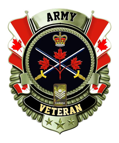 Personalized Rank Canadian Soldier/Veterans Camo Cut Metal Sign - 0102240001