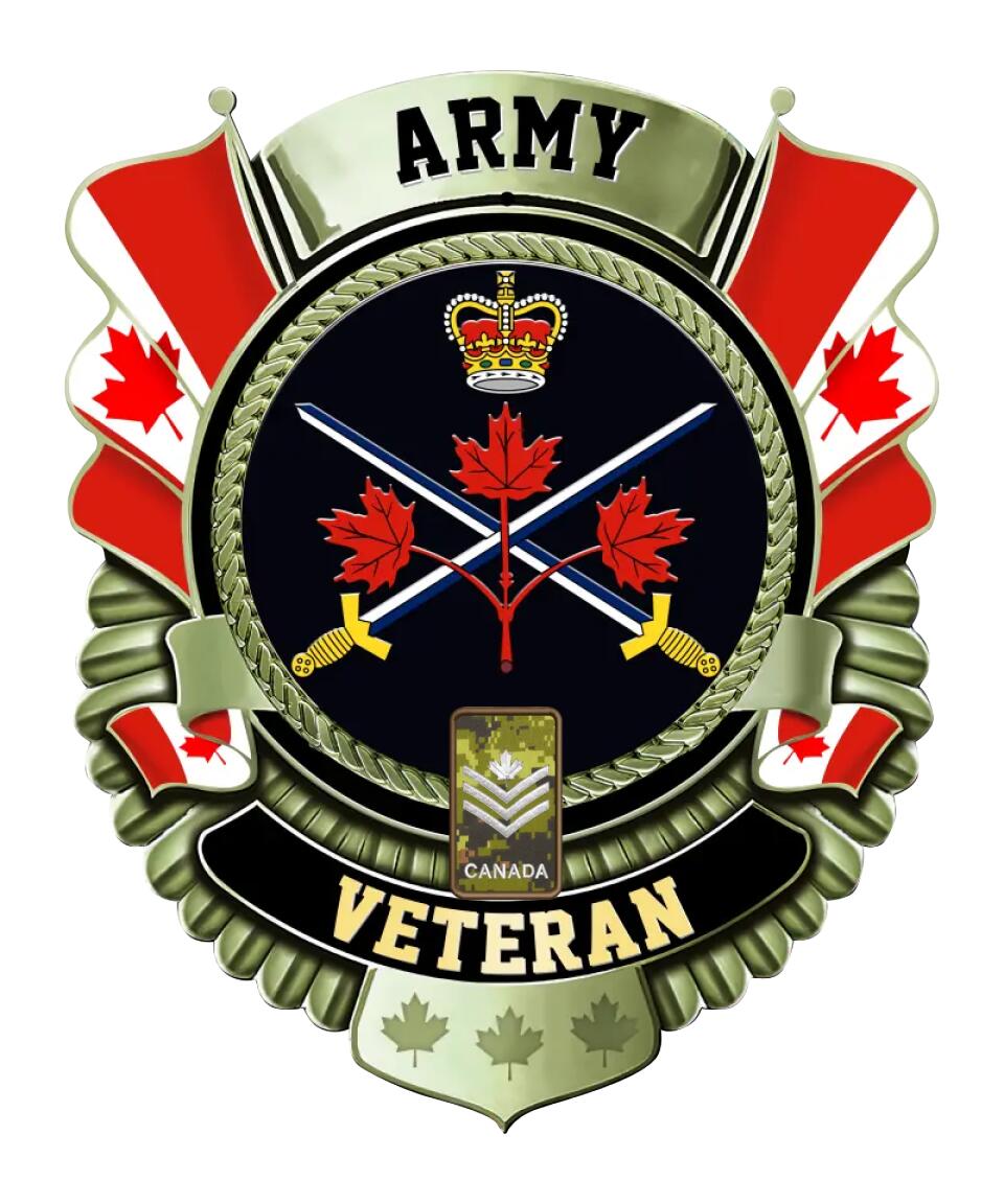 Personalized Rank Canadian Soldier/Veterans Camo Cut Metal Sign - 0102240004
