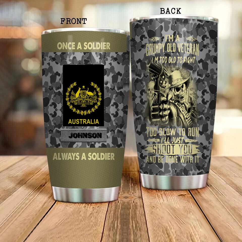 Personalized Australian Veteran/ Soldier Camo Tumbler All Over Printed 0901230010