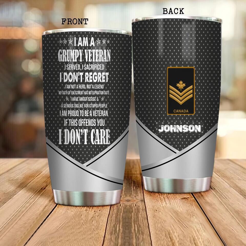 Personalized Canadian Veteran/ Soldier Camo Tumbler All Over Printed 0502240014