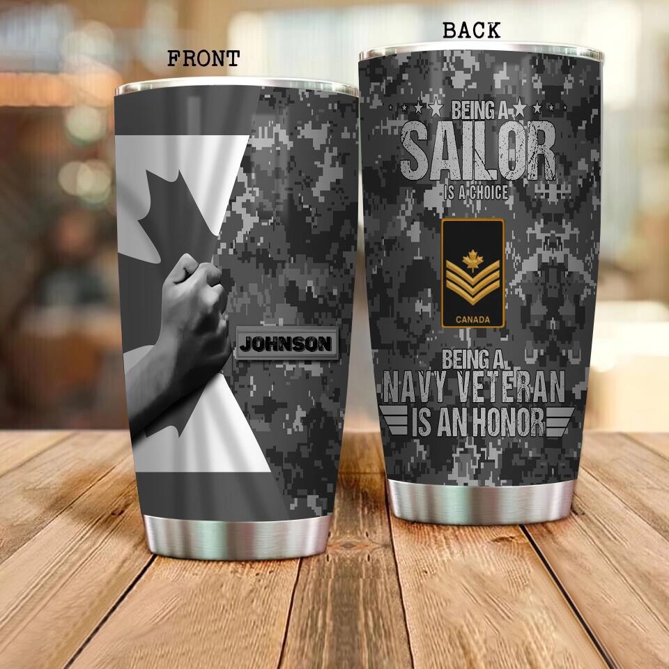 Personalized Canadian Veteran/ Soldier Camo Tumbler All Over Printed 2212220018