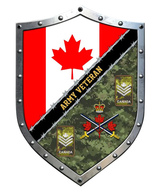 Personalized Rank Canadian Soldier/Veterans Camo Cut Metal Sign - 1602230002