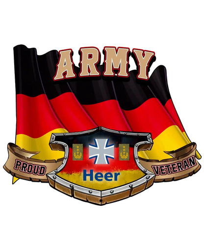 Personalized Rank German Soldier/Veterans Camo Cut Metal Sign - 0102240006