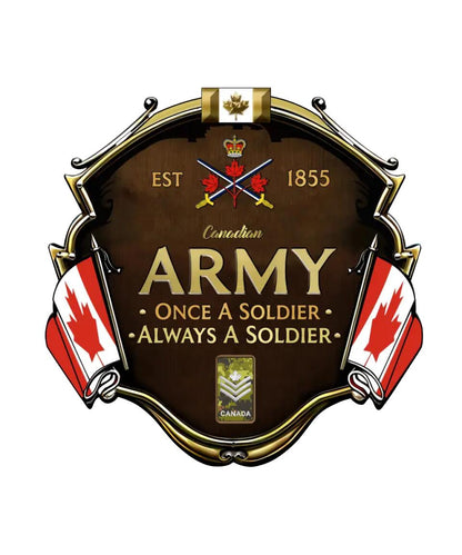 Personalized Rank Canadian Soldier/Veterans Camo Cut Metal Sign - 0102240012