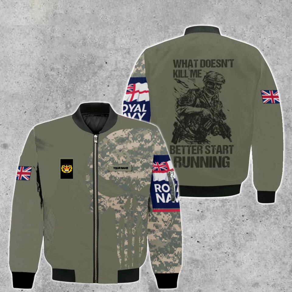 Personalized UK Solider/ Veteran Camo With Name And Rank Bomber Jacket 3D Printed - 16776288