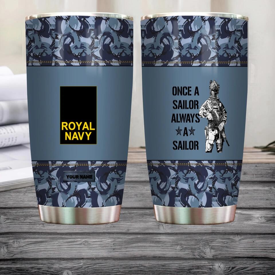 Personalized United Kingdom Veteran/ Soldier With Rank And Name Camo Tumbler All Over Printed - 1706832014