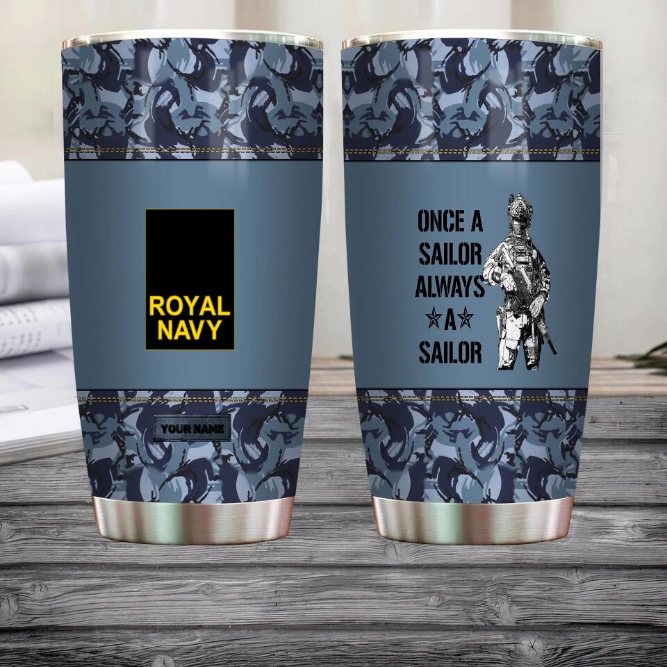 Personalized United Kingdom Veteran/ Soldier With Rank And Name Camo Tumbler All Over Printed 0202240015