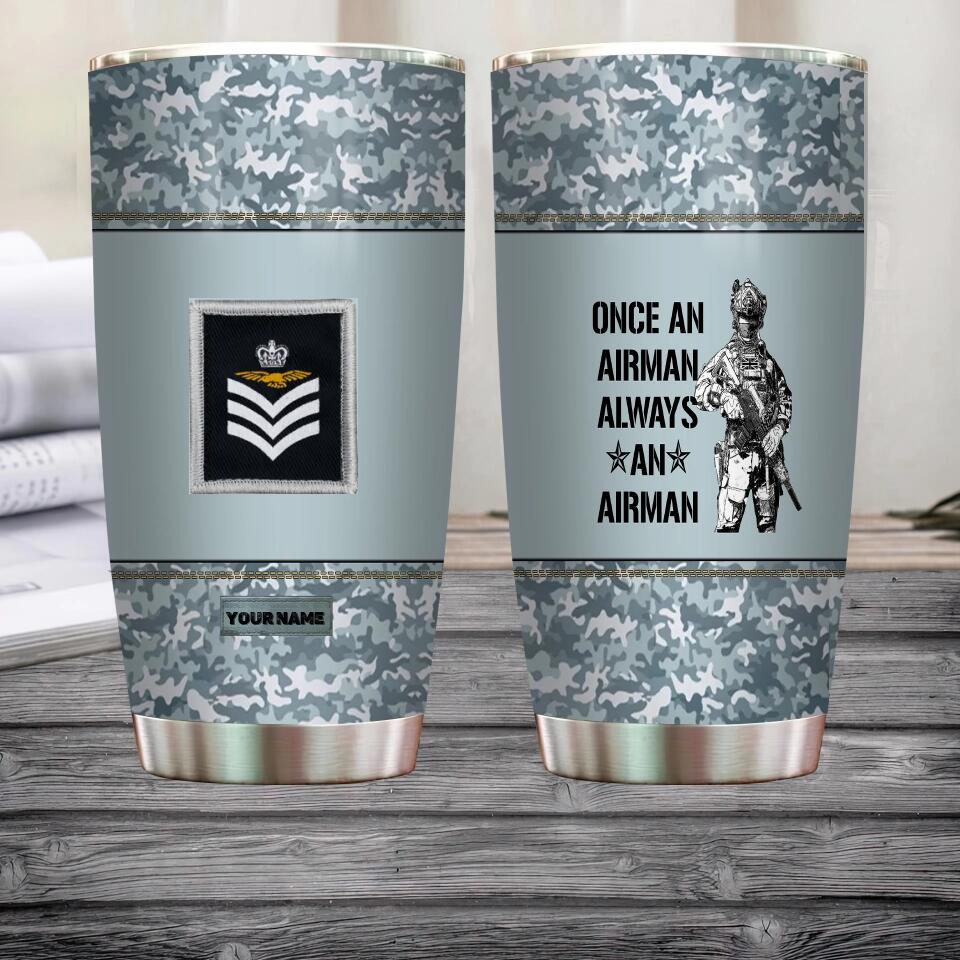 Personalized United Kingdom Veteran/ Soldier With Rank And Name Camo Tumbler All Over Printed - 1706832014