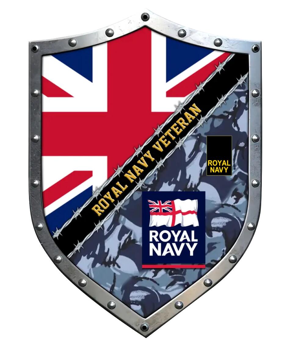 Personalized Rank United Kingdom Soldier/Veterans Camo Cut Metal Sign - 0102240007