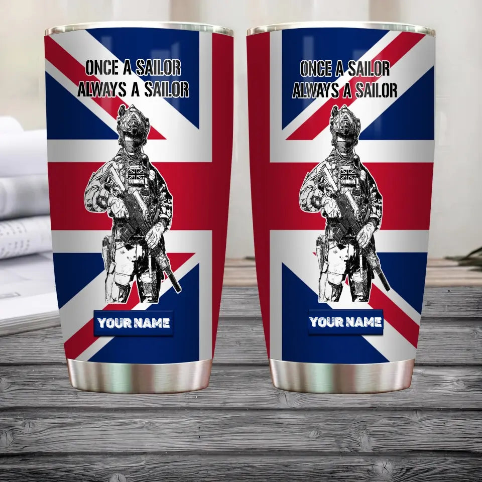 Personalized United Kingdom Veteran/ Soldier With Rank And Name Camo Tumbler All Over Printed - 17068320