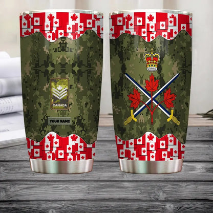 Personalized Canadian Veteran/ Soldier With Rank And Name Camo Tumbler All Over Printed 0502240011